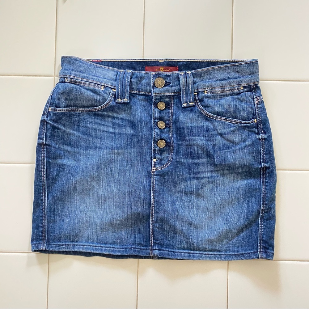 NWOT 7FAM Mini Denim Skirt
